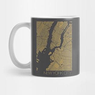 New York map in yellow Mug